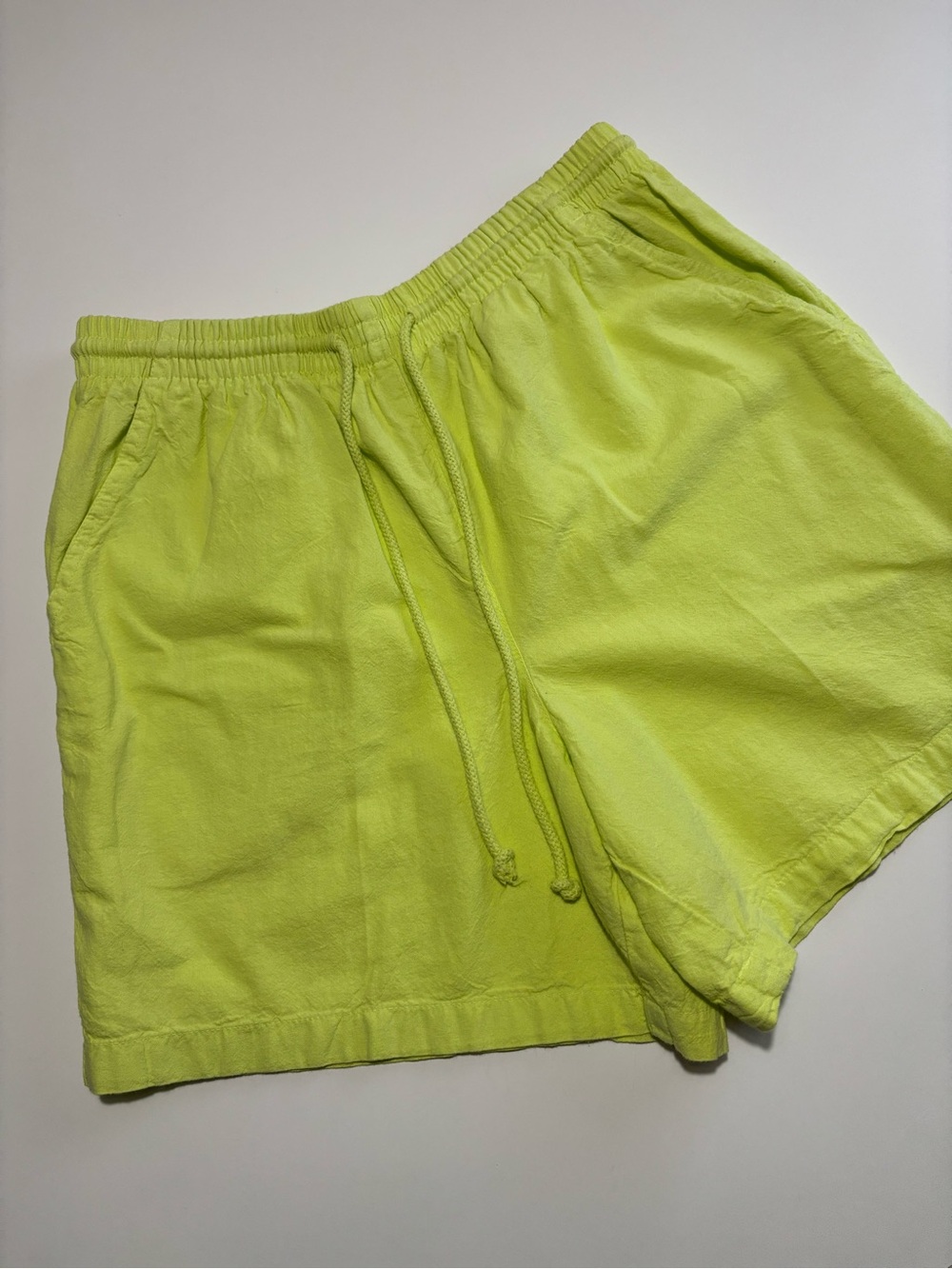 Sun Bay Cottons Lime Green High Waist Cotton Shorts